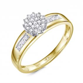 Кольцо из лимонного золота RoseGrace 5-7850-103-1Ж с бриллиантом 5-7850-103-1Ж фото