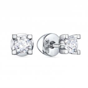 Серьги из белого золота RoseGrace 5-7893-103-2Б с бриллиантом 5-7893-103-2Б фото
