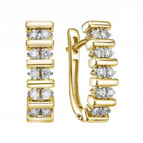 Серьги из лимонного золота RoseGrace 5-7906-103-2Ж с бриллиантом 5-7906-103-2Ж фото
