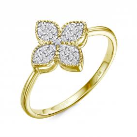 Кольцо из лимонного золота RoseGrace 5-7933-103-1Ж с бриллиантом 5-7933-103-1Ж фото