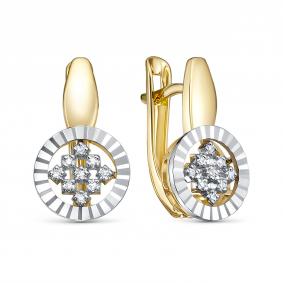 Серьги из лимонного золота RoseGrace 5-8035-103И1-2Ж с бриллиантом 5-8035-103И1-2Ж фото