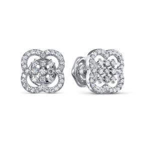 Серьги из белого золота RoseGrace 5-8043-103-2Б с бриллиантом 5-8043-103-2Б фото