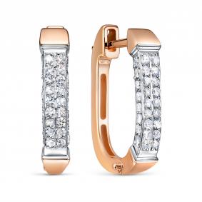 Золотые серьги RoseGrace 5-8061-103-2К с бриллиантом 5-8061-103-2К фото