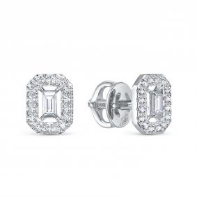 Серьги из белого золота RoseGrace 5-8086-103-2Б с бриллиантом 5-8086-103-2Б фото