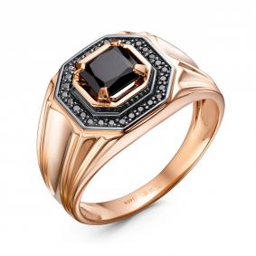 Золотое кольцо RoseGrace 5-8721-403-1К-ОнкЧМ1 с фианитом и ониксом 5-8721-403-1К-ОнкЧМ1 фото