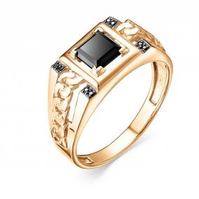 Золотое кольцо RoseGrace 5-8732-403-1К-ОнкЧМ1 с фианитом и ониксом 5-8732-403-1К-ОнкЧМ1 фото