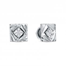 Серьги из белого золота RoseGrace 5-8767-103И1-2Б с бриллиантом 5-8767-103И1-2Б фото