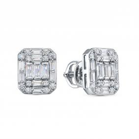 Серьги из белого золота RoseGrace 5-8779-303-2Б с фианитом 5-8779-303-2Б фото