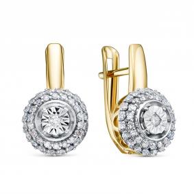 Серьги из лимонного золота RoseGrace 5-8954-103И1-2Ж с бриллиантом 5-8954-103И1-2Ж фото