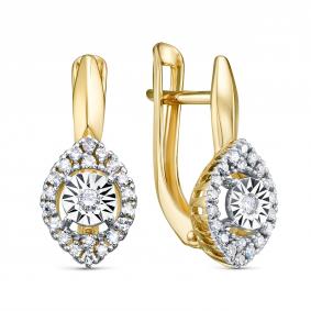 Серьги из лимонного золота RoseGrace 5-8959-103И1-2Ж с бриллиантом 5-8959-103И1-2Ж фото