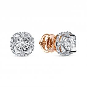 Золотые серьги RoseGrace 5-8962/1-103И1-2К с бриллиантом 5-8962/1-103И1-2К фото