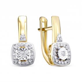 Серьги из лимонного золота RoseGrace 5-8963-103И1-2Ж с бриллиантом 5-8963-103И1-2Ж фото