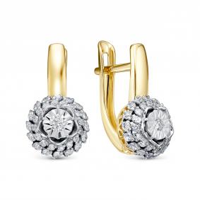 Серьги из лимонного золота RoseGrace 5-8965-103И1-2Ж с бриллиантом 5-8965-103И1-2Ж фото