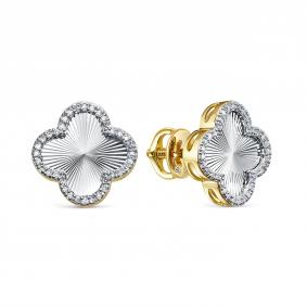 Серьги из лимонного золота RoseGrace 5-9088-103И4-2Ж с бриллиантом 5-9088-103И4-2Ж фото