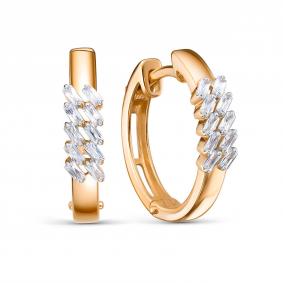 Золотые серьги RoseGrace 5-9091-303-2К с фианитом 5-9091-303-2К фото