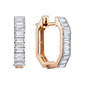 Золотые серьги RoseGrace 5-9092-303-2К с фианитом 5-9092-303-2К фото