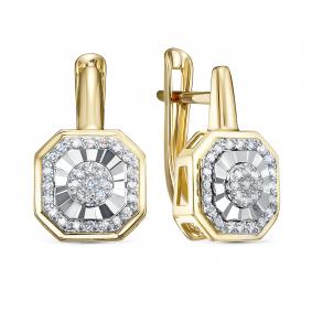 Серьги из лимонного золота RoseGrace 5-9159-103И4-2ЖБ с бриллиантом 5-9159-103И4-2ЖБ фото