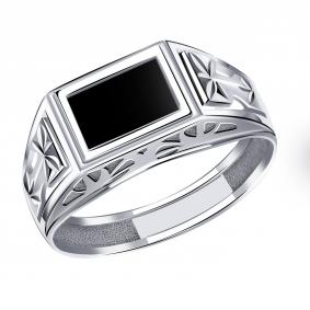 Серебряное кольцо Караваевская ювелирная фабрика 50-0078-s с ониксом 50-0078-s фото