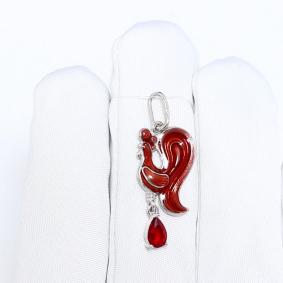 Серебряная подвеска TALANT 50-79-000W-17356 с фианитом, гранатом и эмалью 50-79-000W-17356 фото