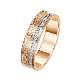 Золотое обручальное кольцо 5 мм Primossa с фианитом 501-550-50-1079 501-550-50-1079 фото