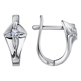 Серьги из белого золота Александра 5020001сб с бриллиантом 5020001сб фото