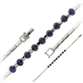 Браслет из белого золота АЛЬКОР 5023-202 с сапфиром 5023-202 фото