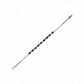 Браслет из белого золота АЛЬКОР 5025-202 с сапфиром 5025-202 фото