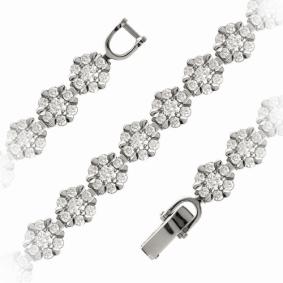 Браслет из белого золота АЛЬКОР 5028-200 с бриллиантом 5028-200 фото