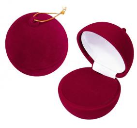 Футляр флокированный Шарик под кольцо и серьги серия Новогодняя 50301-к 50301-к фото