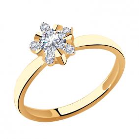 Золотое кольцо Золотые узоры 51-0004 с цирконием 51-0004 фото