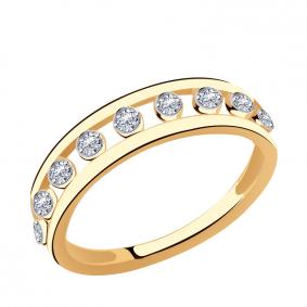 Золотое кольцо Золотые узоры 51-0023 с цирконием 51-0023 фото