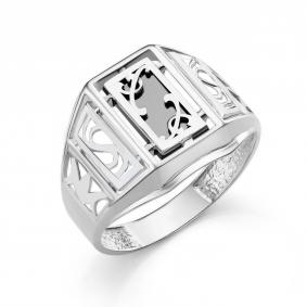 Серебряное кольцо Караваевская ювелирная фабрика 51-0029-s с ониксом 51-0029-s фото