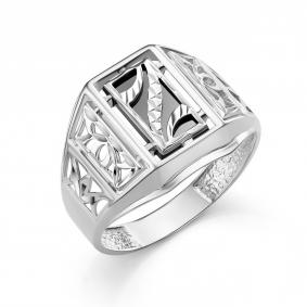 Серебряное кольцо Караваевская ювелирная фабрика 51-0030-s с ониксом 51-0030-s фото