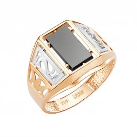 Золотое кольцо Караваевская ювелирная фабрика 51-0031-1 с ониксом 51-0031-1 фото