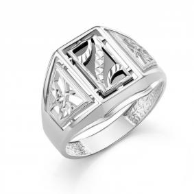 Серебряное кольцо Караваевская ювелирная фабрика 51-0036-s с ониксом 51-0036-s фото