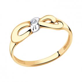 Золотое кольцо Золотые узоры 51-0040 с цирконием 51-0040 фото