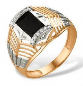 Золотое кольцо Караваевская ювелирная фабрика 51-0067 с ониксом 51-0067 фото