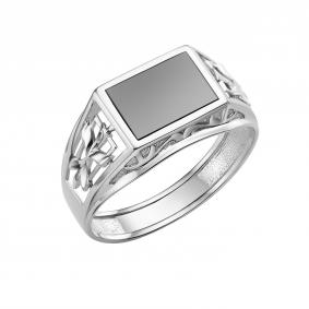 Серебряное кольцо Караваевская ювелирная фабрика 51-0076-s с ониксом 51-0076-s фото