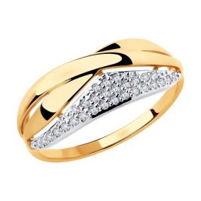 Золотое кольцо Diamant 51-110-00231-1 с фианитом 51-110-00231-1 фото