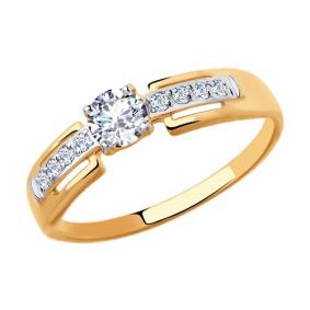 Золотое кольцо Diamant 51-110-00270-1 с фианитом 51-110-00270-1 фото