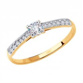 Золотое кольцо Diamant 51-110-00299-1 с фианитом 51-110-00299-1 фото
