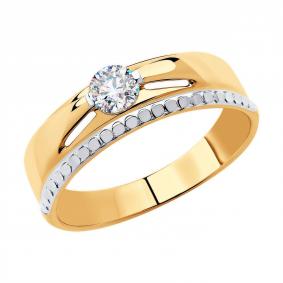 Золотое кольцо Diamant 51-110-00646-1 с фианитом 51-110-00646-1 фото