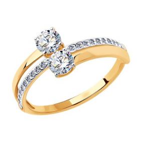 Золотое кольцо Diamant 51-110-00724-1 с фианитом 51-110-00724-1 фото