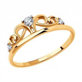 Золотое кольцо Diamant 51-110-00779-1 с фианитом 51-110-00779-1 фото