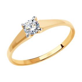 Золотое помолвочное кольцо Diamant с фианитом 51-110-00786-1 51-110-00786-1 фото