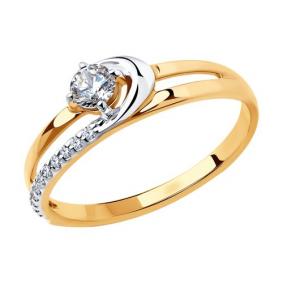 Золотое кольцо Diamant 51-110-00807-1 с фианитом 51-110-00807-1 фото