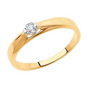 Золотое кольцо Diamant 51-110-00828-1 с фианитом 51-110-00828-1 фото