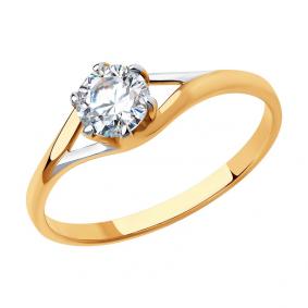 Золотое кольцо Diamant 51-110-00841-1 с фианитом 51-110-00841-1 фото