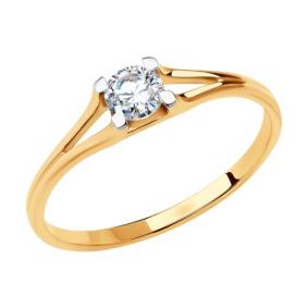 Золотое кольцо Diamant 51-110-00858-1 с фианитом 51-110-00858-1 фото