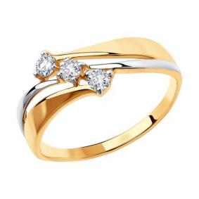 Золотое кольцо Diamant 51-110-00860-1 с фианитом 51-110-00860-1 фото